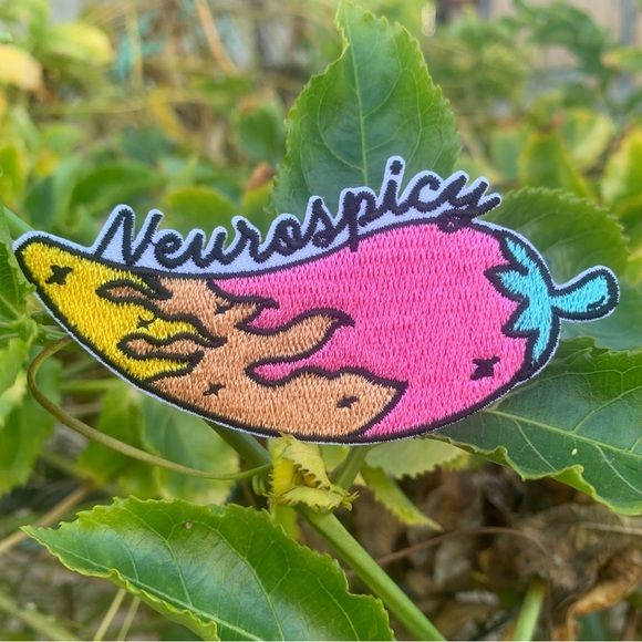 “Neurospicy” Embroidery Iron on Patch, Autism, ADHD, Mental Health Awareness - Picture 3 of 4